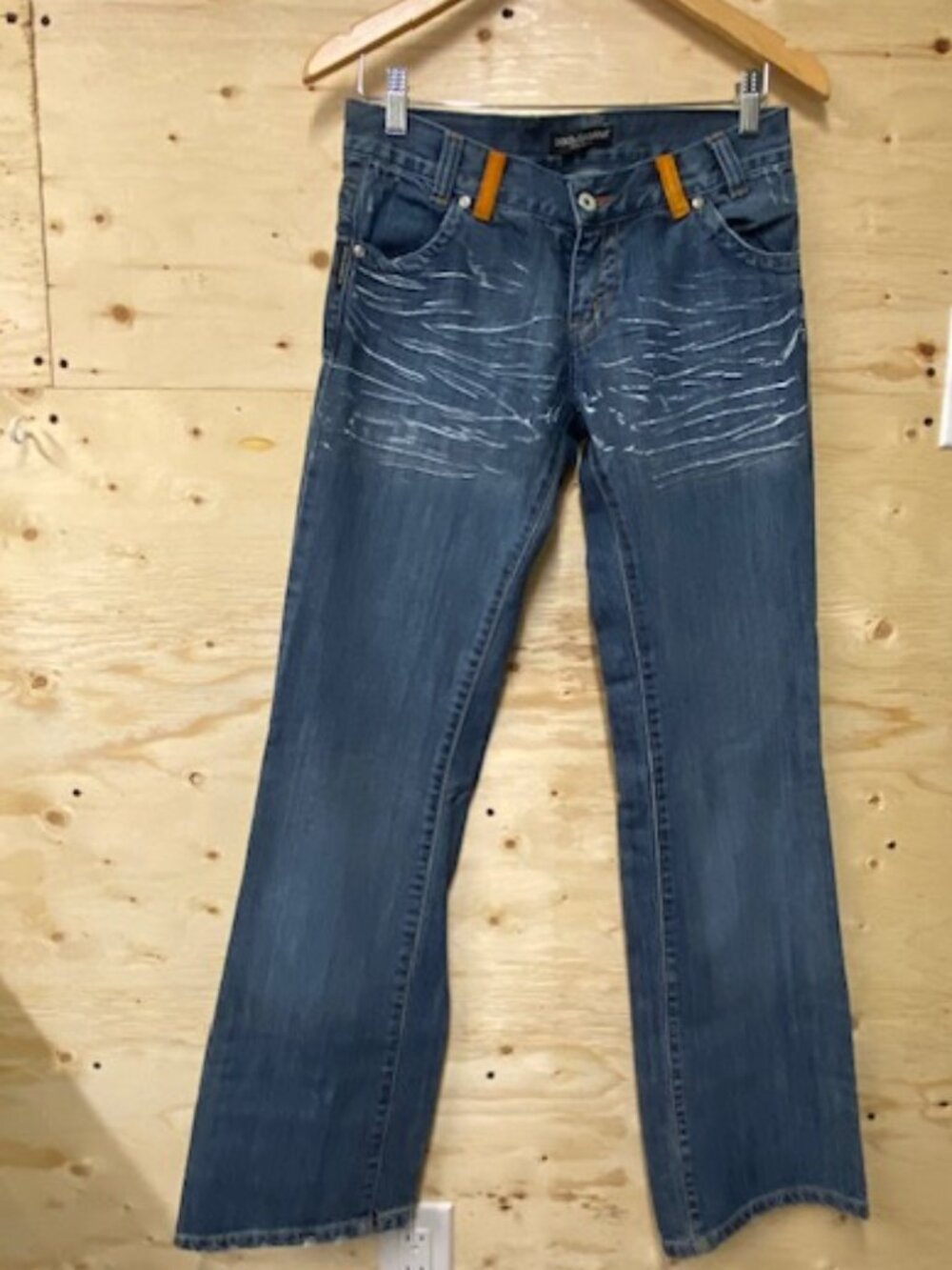 Dolce & Gabbana Low Rise Boot Cut Jeans Y2K Blue denim 30 Long